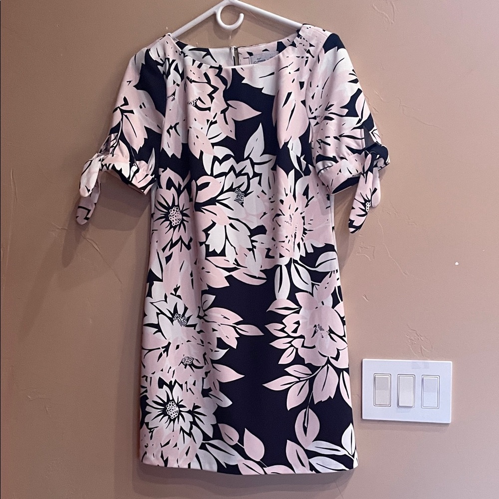 Jessica Black and Blush Pink Floral Mini Dress